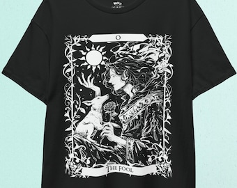 Camiseta de la carta del Tarot El Loco: Ropa gótica ocultista alternativa