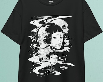 Weirdcore Anime T-Shirt: Edgy Japanese Horror, Harajuku Streetwear