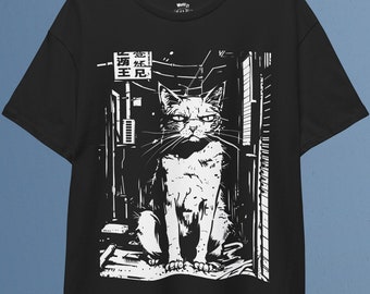エッジィキャットTシャツ：ウィアードコアグランジオルタナティブクロージング