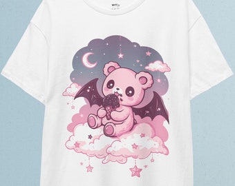 Pastel Goth Teddy Bear T-Shirt | Pastel Goth, Kawaii Clothes, Harajuku Clothing, Kawaii Goth, Creepy Cute Shirt, Witchy, Yami Kawaii Shirt
