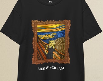 Funny Cat 'The Scream' Art Meme T-Shirt