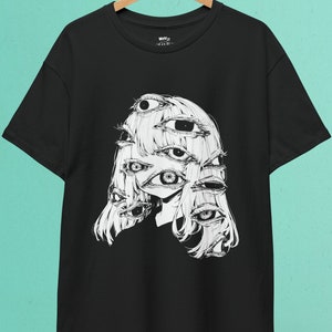 Weirdcore Eyeball T-Shirt: Gothic Anime Harajuku Streetwear