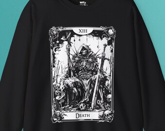 Sudadera con la carta del Tarot de la MUERTE / Sudadera con la Muerte, Sudadera con Esqueleto, Ropa de Bruja, Ropa Oculta, Ropa Gótica, Camiseta de Tarot