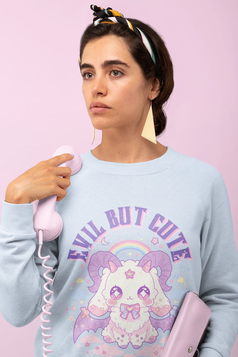 Pastel Goth Skull Cat Sweatshirt | Pastel Goth, Kawaii Clothes, Harajuku Clothing, Kawaii Goth, Creepy Cute Sweatshirt, Witchy, Yami Kawaii, S to 5XL, Plus Size Clothing, Unisex Shirt, Graphic T-shirts, Gift For Her, Gift For Him, E Girl Clothing
