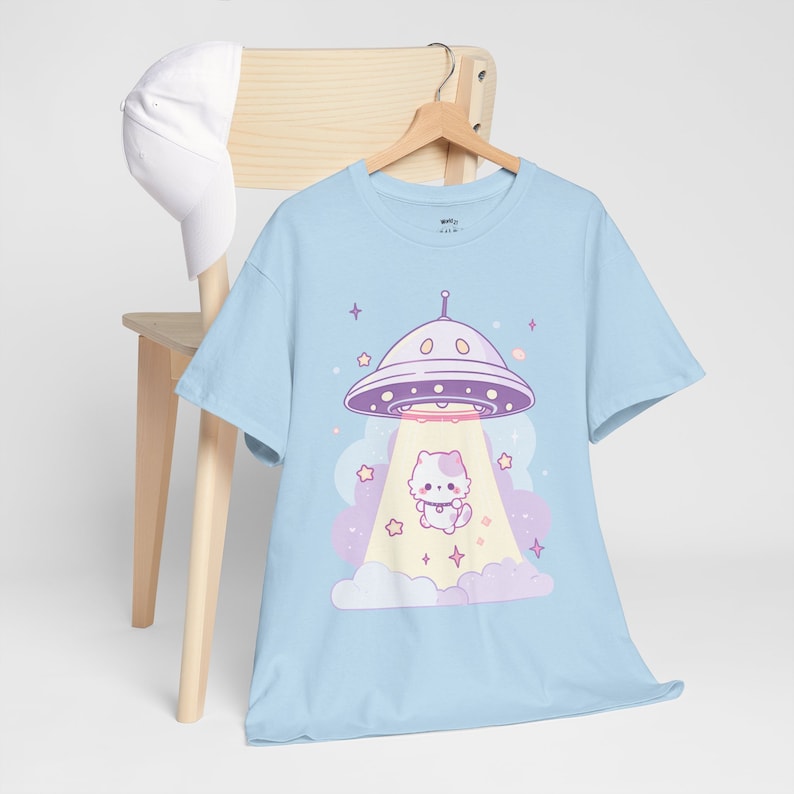 UFO Cat T-Shirt | Pastel Goth, Kawaii Cat Shirt, UFO Shirt, Kawaii Clothes, Harajuku Clothing, Kawaii Goth, Funny Cat Shirt, Cat Lover Gifts, S to 5XL, Plus Size Clothing, Unisex Shirt, Graphic T-shirts, Gift For Her, Gift For Him, E Girl Clothing