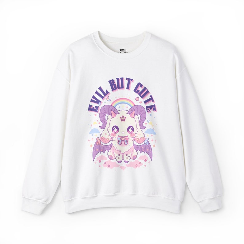 Pastel Goth Skull Cat Sweatshirt | Pastel Goth, Kawaii Clothes, Harajuku Clothing, Kawaii Goth, Creepy Cute Sweatshirt, Witchy, Yami Kawaii, S to 5XL, Plus Size Clothing, Unisex Shirt, Graphic T-shirts, Gift For Her, Gift For Him, E Girl Clothing