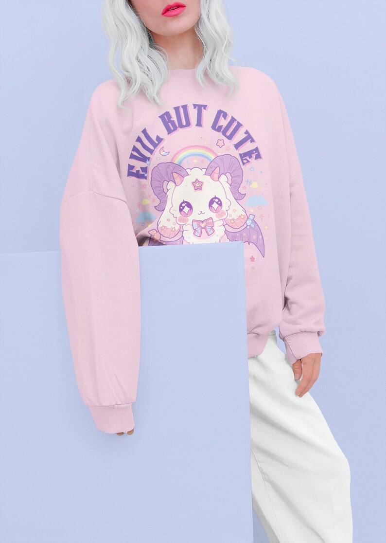 Pastel Goth Skull Cat Sweatshirt | Pastel Goth, Kawaii Clothes, Harajuku Clothing, Kawaii Goth, Creepy Cute Sweatshirt, Witchy, Yami Kawaii, S to 5XL, Plus Size Clothing, Unisex Shirt, Graphic T-shirts, Gift For Her, Gift For Him, E Girl Clothing