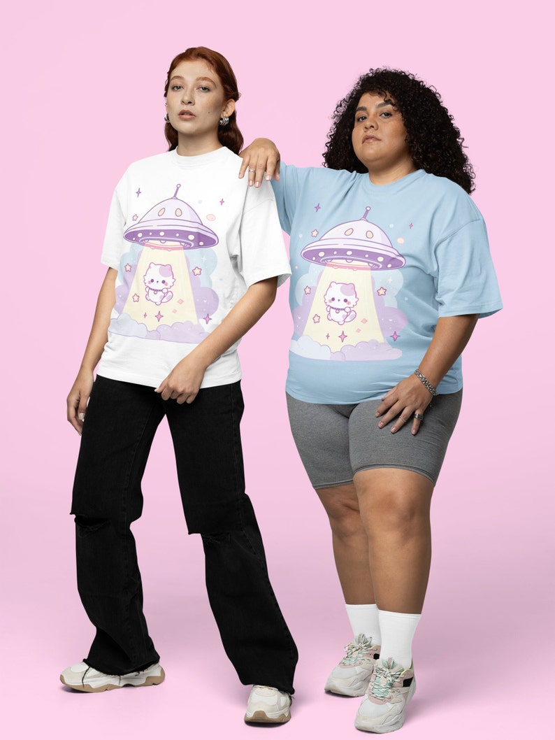 UFO Cat T-Shirt | Pastel Goth, Kawaii Cat Shirt, UFO Shirt, Kawaii Clothes, Harajuku Clothing, Kawaii Goth, Funny Cat Shirt, Cat Lover Gifts, S to 5XL, Plus Size Clothing, Unisex Shirt, Graphic T-shirts, Gift For Her, Gift For Him, E Girl Clothing