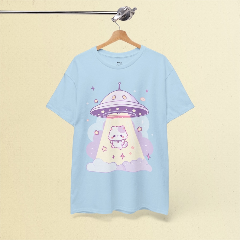 UFO Cat T-Shirt | Pastel Goth, Kawaii Cat Shirt, UFO Shirt, Kawaii Clothes, Harajuku Clothing, Kawaii Goth, Funny Cat Shirt, Cat Lover Gifts, S to 5XL, Plus Size Clothing, Unisex Shirt, Graphic T-shirts, Gift For Her, Gift For Him, E Girl Clothing