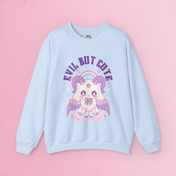 Kawaii Baphomet Sweatshirt: Pastel Goth Yami Kawaii Clothes