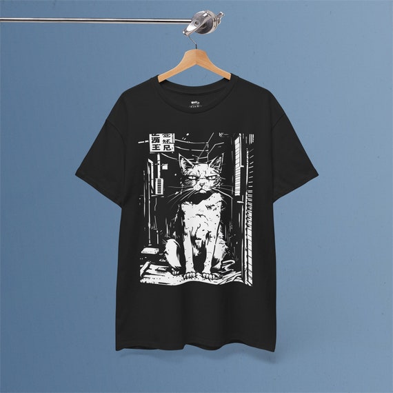 Edgy Cat T-Shirt: Weirdcore Grunge Alt Clothing