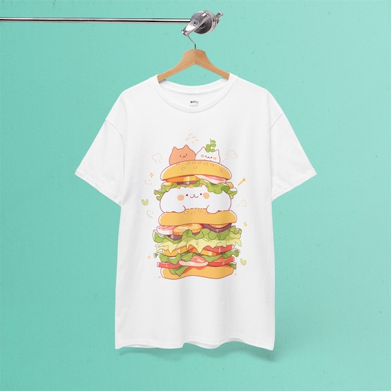Cute Cat Cheese Burger Kawaii Adorable Tshirt Cute Cat Cheese Burger Kawaii Adorable Tshirt
