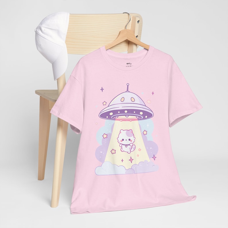 UFO Cat T-Shirt | Pastel Goth, Kawaii Cat Shirt, UFO Shirt, Kawaii Clothes, Harajuku Clothing, Kawaii Goth, Funny Cat Shirt, Cat Lover Gifts, S to 5XL, Plus Size Clothing, Unisex Shirt, Graphic T-shirts, Gift For Her, Gift For Him, E Girl Clothing