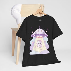 UFO Cat T-Shirt | Pastel Goth, Kawaii Cat Shirt, UFO Shirt, Kawaii Clothes, Harajuku Clothing, Kawaii Goth, Funny Cat Shirt, Cat Lover Gifts, S to 5XL, Plus Size Clothing, Unisex Shirt, Graphic T-shirts, Gift For Her, Gift For Him, E Girl Clothing