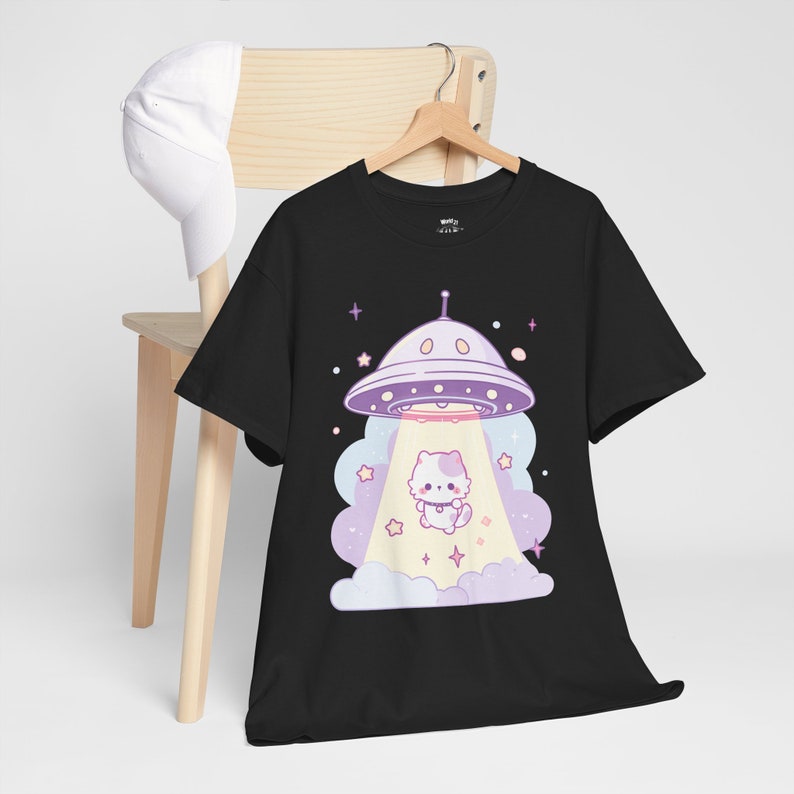 UFO Cat T-Shirt | Pastel Goth, Kawaii Cat Shirt, UFO Shirt, Kawaii Clothes, Harajuku Clothing, Kawaii Goth, Funny Cat Shirt, Cat Lover Gifts, S to 5XL, Plus Size Clothing, Unisex Shirt, Graphic T-shirts, Gift For Her, Gift For Him, E Girl Clothing