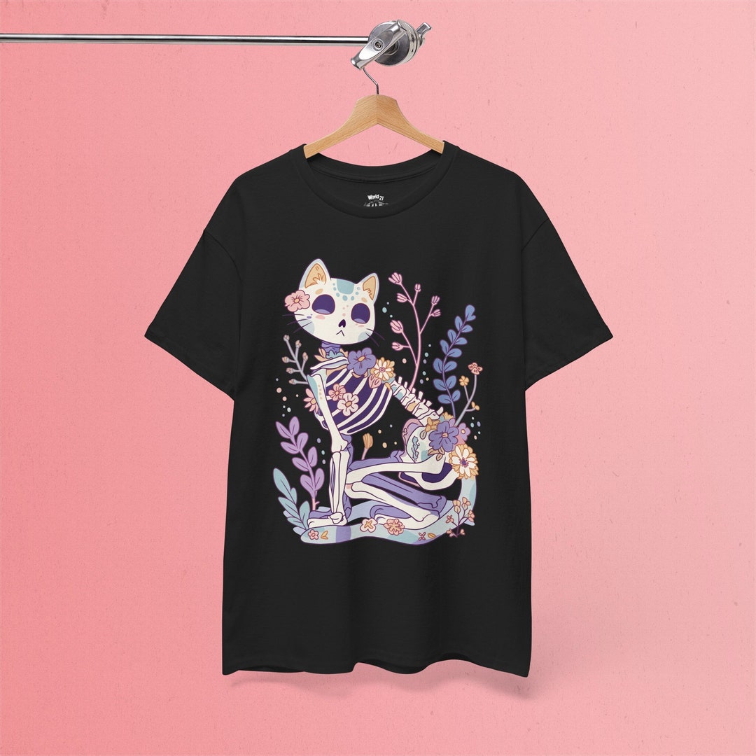 Pastel Goth Cat Skeleton T-shirt | Pastel Goth, Kawaii Clothes, Yami ...