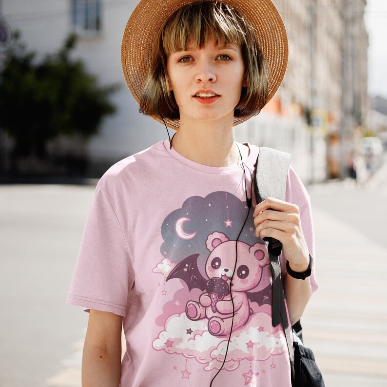 Pastel Goth Teddy Bear T-Shirt | Pastel Goth, Kawaii Clothes, Harajuku Clothing, Kawaii Goth, Creepy Cute Shirt, Witchy, Yami Kawaii Shirt, S to 5XL, Plus Size Clothing, Unisex Shirt, Graphic T-shirts, Gift For Her, Gift For Him, E Girl Clothing