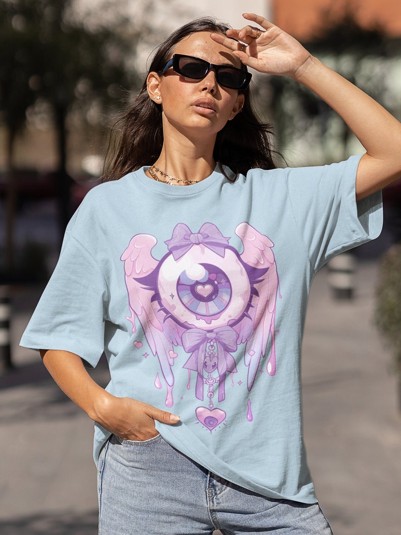 Pastel Goth Eyeball T-Shirt | Pastel Goth, Kawaii Clothes, Weirdcore Shirt, Harajuku Clothing, Kawaii Goth, Creepy Cute Shirt, Witchy, S to 5XL, Plus Size Clothing, Unisex Shirt, Graphic T-shirts, Gift For Her, Gift For Him, E Girl Clothing