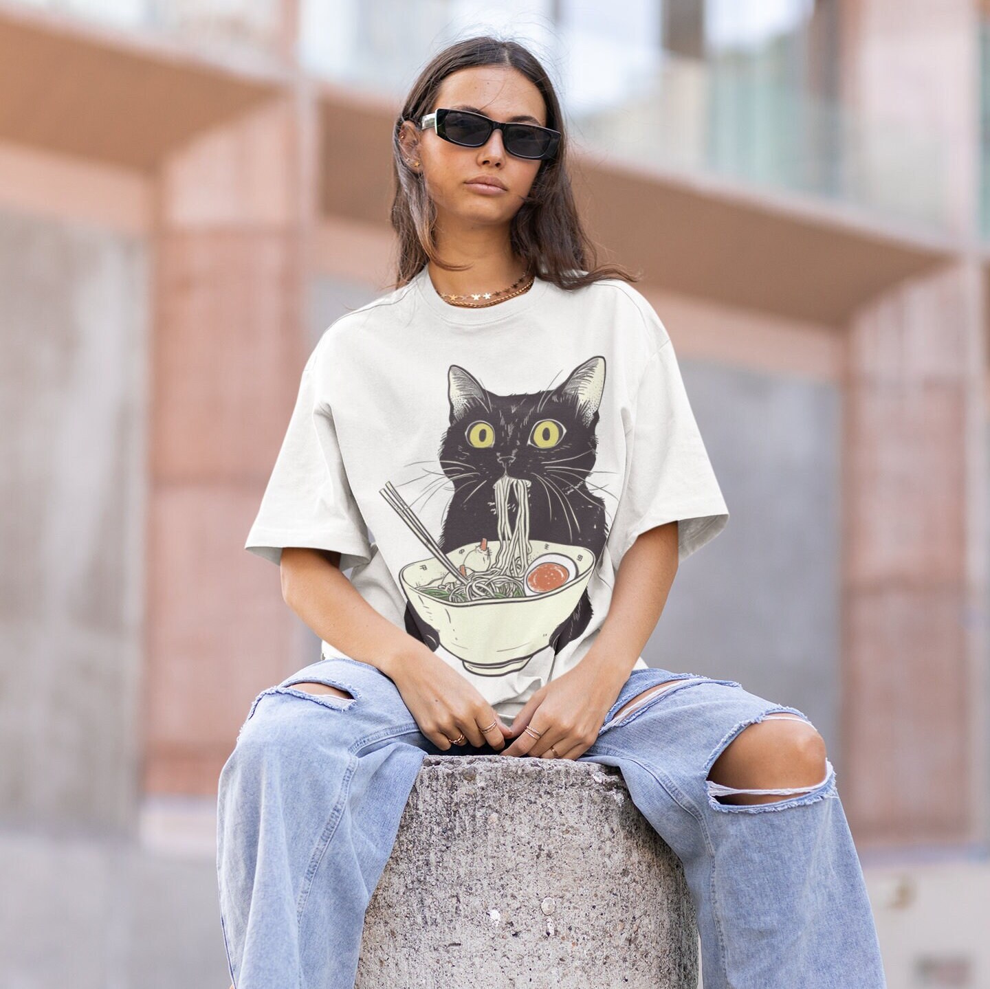 Funny Cat Ramen T-Shirt – Kawaii Japanese Anime Cat Lover Gift Tee