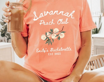 Savannah Bachelorette Party Shirt: Peach Club Girls Trip Tee