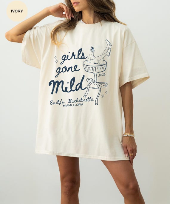 Girls Gone Mild Bachelorette Party Shirt: Comfort Colors Oversized Tee