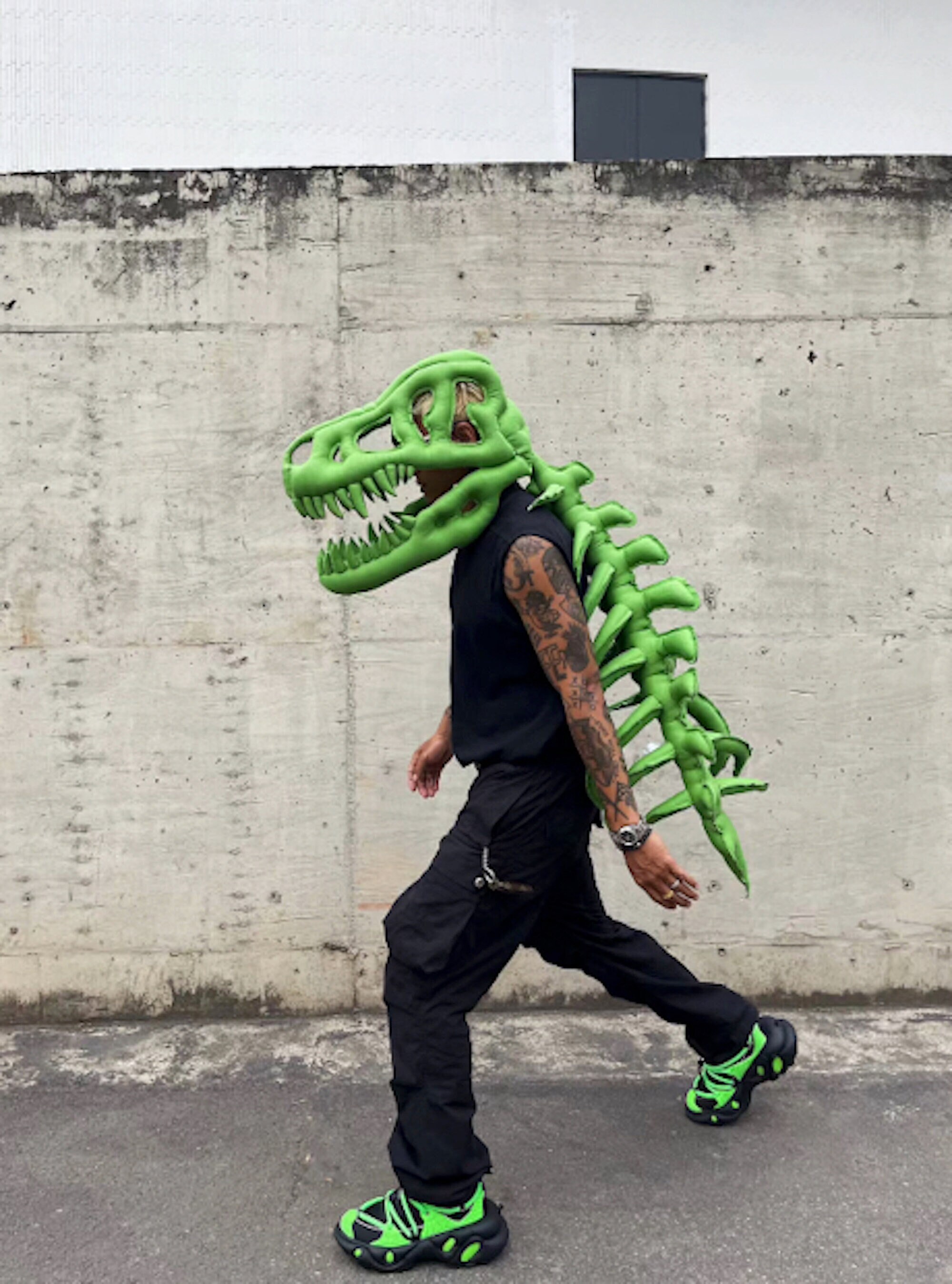 Emerald T-rex Skeleton: Green Flax Dinosaur Costume - Etsy