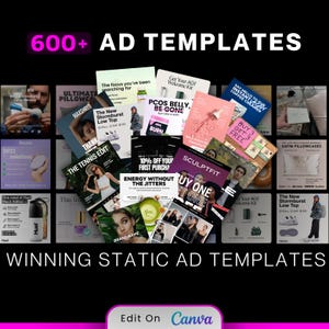 600+ Ad Templates: Winning Social Media Ads (Canva Editable)