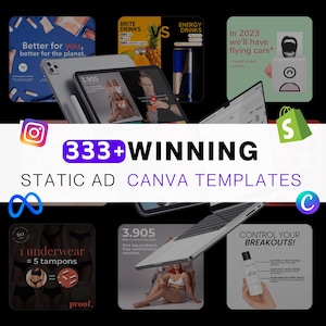 333+ Winning Static Ads Canva Templates, Image Ads Creatives Template, Ecommerce Ads, Facebook Ads Templates, Ads Canva Template, Meta Ads