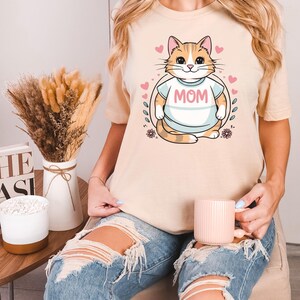 Cat Mom Tee, Cute Cat Lover Shirt, Gift for Cat Moms, Mother&#39;s Day Apparel, Funny Pet Lover T-Shirt