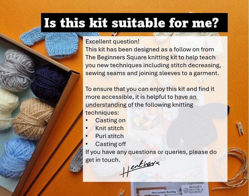 Knitting Kit for Beginners, Knit Your Own Bunting, Mini Jumper Bunting