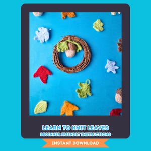 Knit Leaves & Acorn Pattern: Beginner-Friendly Guide (PDF Download)