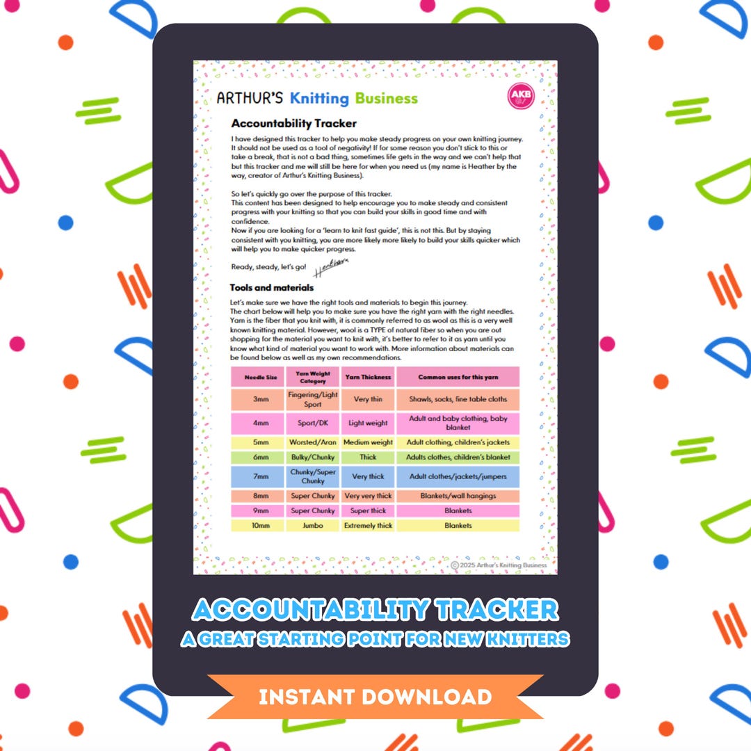 Knitting Accountability Tracker for Beginners (digital Download) - Etsy