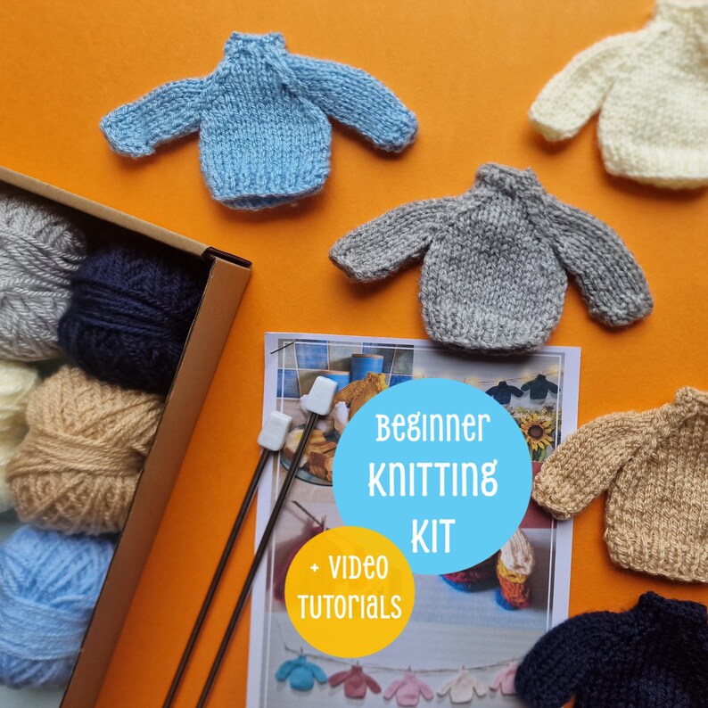 Knitting Kit for Beginners, Knit Your Own Bunting, Mini Jumper Bunting
