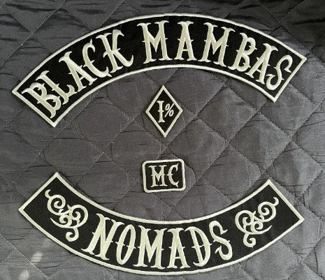 Black Mambus NOMADS Motorcycle Club MC Biker Iron on Patch Rockers Vest ...