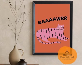 Tiger Wall Art | Bold Animal Poster | Modern Boho Decor | Digital Download