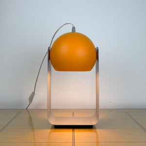 Table Lamp, Solid, Metal, Eyeball, Space Age, Sputnik design, UFO, Orange Retro Style Eyeball Lamp, Industrial Design