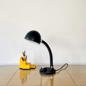 Vintage table lamp, Hillebrand, Germany, 1970s, Mid Century, Industrial design, Bauhaus, chrome, metal, vintage gooseneck lamp