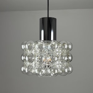 Bubble Glass 1960s, Helena Tynell for Limburg, Mid Century Vintage Lamp, Bubble Glass, Pendant Lamp, Germany, Minimalism, Space Age