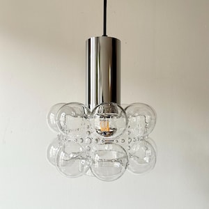 Mid Century Vintage Lamp, Bubble Glass, Pendant Lamp by Helena Tynell for Limburg, 1960s, Germany, Minimalism, Space Age