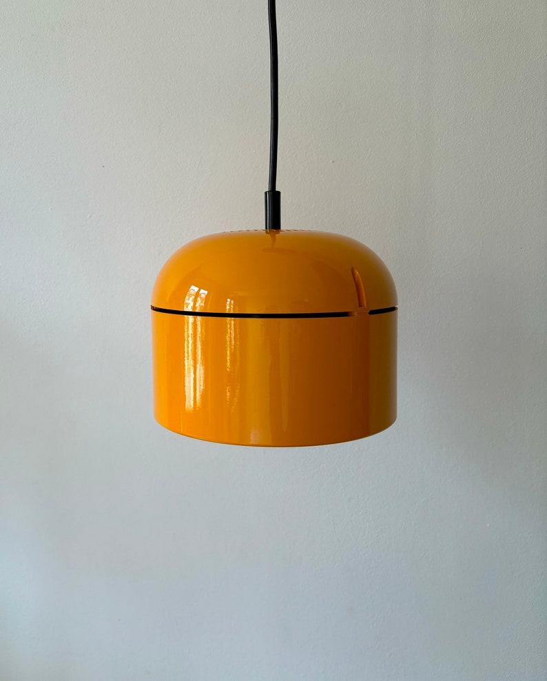 Staff Leuchten Arnold Berges Duo, Vintage Pendant Lamp, Space Age, 70s, Mid Century, Industrial design, Germany, 1970s, Orange Lamp Bild 1