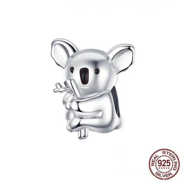 Zoo Collection Koala Panda Bear Charm Sterling Silver 925 Animal Metal Beads for Original Snake Bracelet Bijoux handmade charms