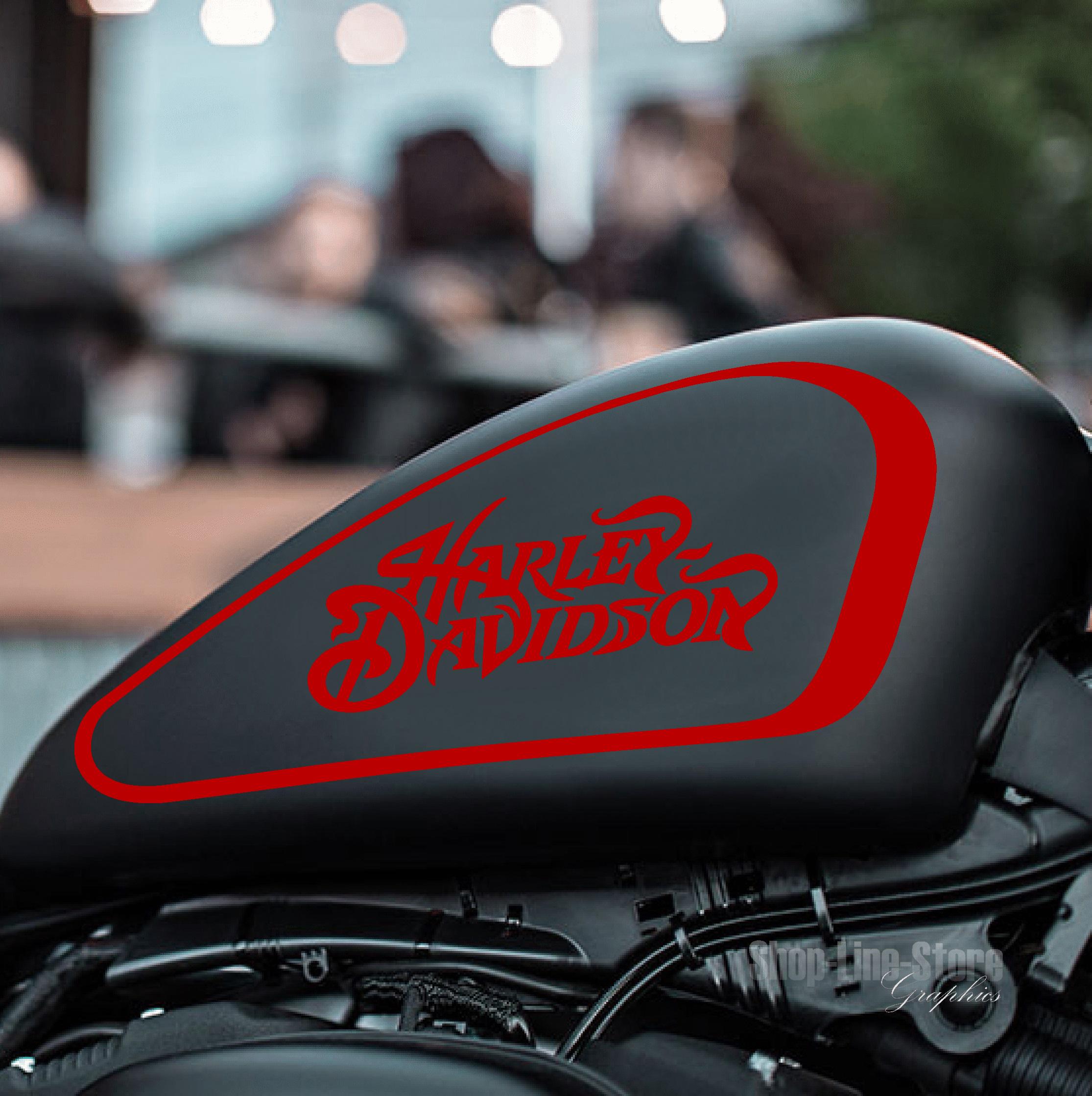 Pegatinas 3D Resinadas Para Harley Dyna Street Bob - Para Depósito O Casco, Color Rojo Cromo