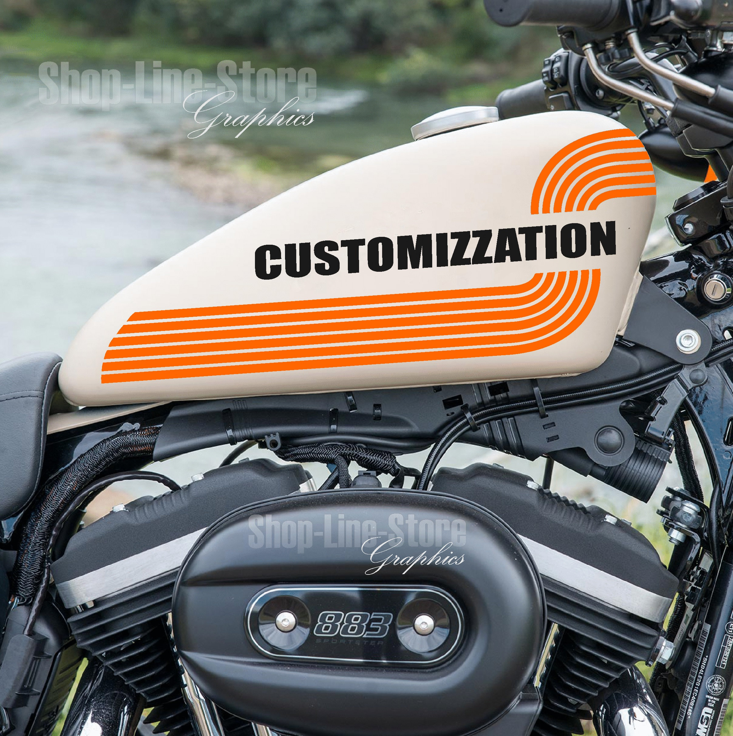 Adhesive Graphics AMF Style Stickers Compatible With Harley