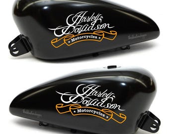 3M AMF SS SX Gas Tank Decals For Harley Davidson 1975 – Red White Blue, SET Of 2