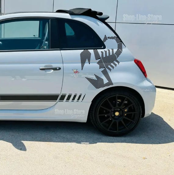 2 Rear Stickers Segmented Scorpions Compatible With Fiat 500