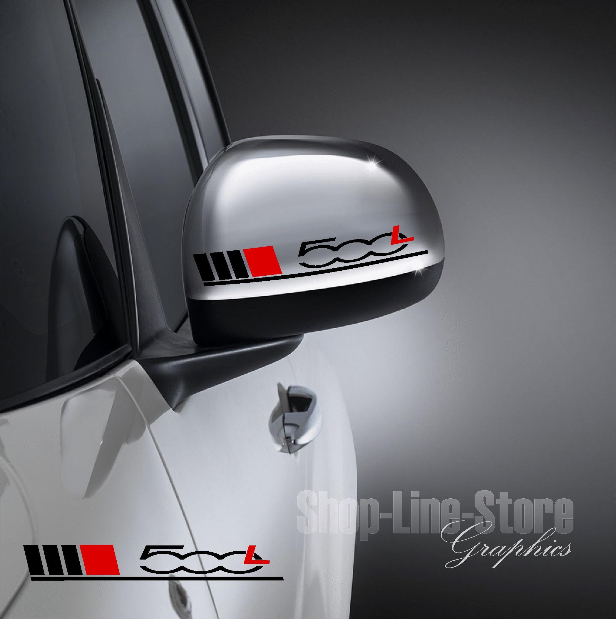 2 Stickers Mirrors Fiat 500 L Car Tuning 2 Stickers Mirrors Fiat 500 L Car Tuning