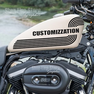 Selbstklebende Aufkleber im AMF-Stil, kompatibel mit dem Harley-Davidson-Sportster-Tank, mit personalisierter Beschriftung