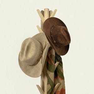 Support mural pour chapeaux de cowboy vertical en bois de frêne, support pour casquettes de baseball, cintre pour chapeaux, crochets verticaux pour piano