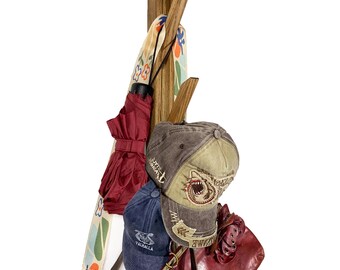 Vertical Hat Rack For Baseball Caps, Wooden Bag Hanger, Bag Stand