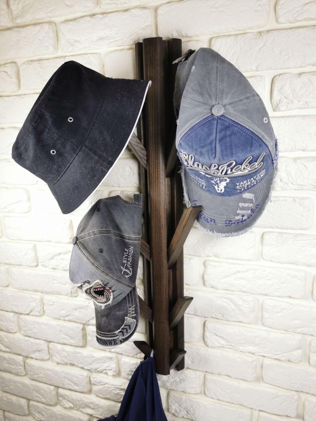 Handmade Ash Wood Hat Rack, Flip Down Wall Hook Organizer - Etsy